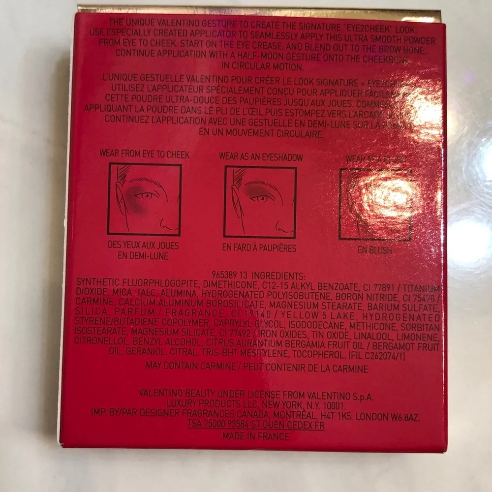 Valentino EYE2CHEEK Dual-Use Blush & Eyeshadow Shade 08 Roman Sky + Brush NIB